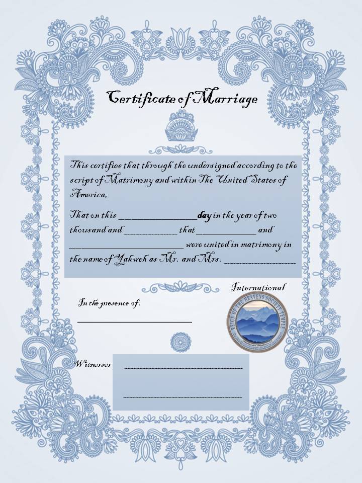 Certificate of Marriage(1)